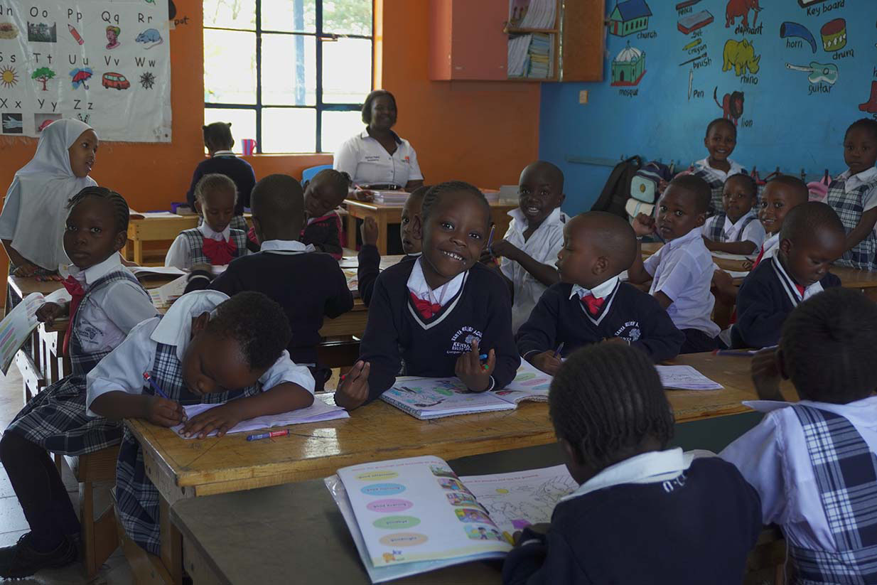 Students in a classroom at Kenya Relief Academy, highlighting educational pathways to tomorrow's opportunities.